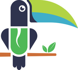 toucan bird supplements natural logo vector illustration