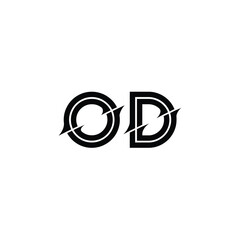 OD monogram logo design letter text name symbol monochrome logotype alphabet character simple logo