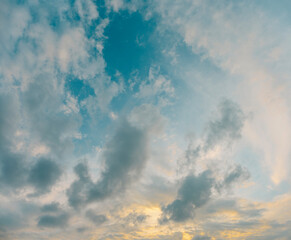 Obraz premium Summer blue sky cloud gradient light white background. Beauty clear cloudy in sunshine calm bright winter air bacground. Gloomy vivid cyan landscape in environment day horizon skyline view spring wind