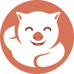 wombat head icon vector illustration logo