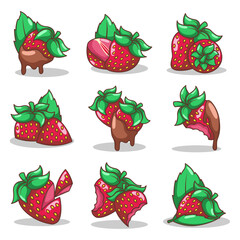 hand drawn strawberry fruit illustration art

