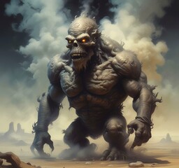 Fototapeta premium Illustration of dusty spooky monster