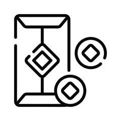 Envelope with coins showing concept icon of chinese red envelope, chinese new year gift pack