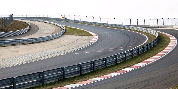 Scenic Race Track with Curves and Guardrails