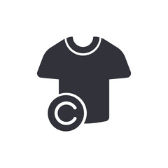 Copyright clothes solid icons, minimalist vector illustration ,simple transparent graphic element .Isolated on white background