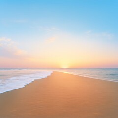 Serene Sunset on a Sandy Beach