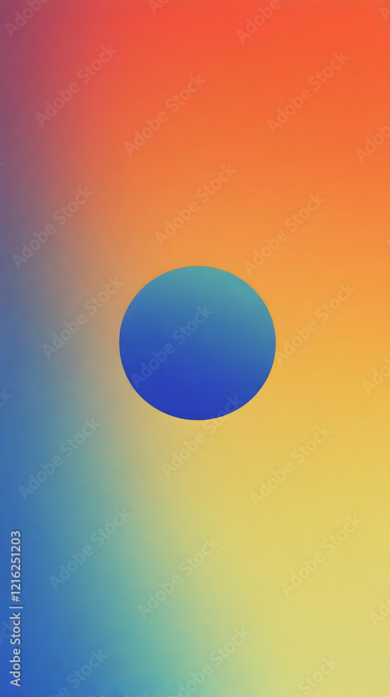 Poster blue oval on a vibrant gradient background: a simple yet striking abstract design for various applic