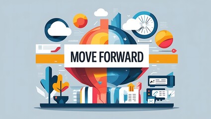 Abstract graphic depicting progress and forward movement