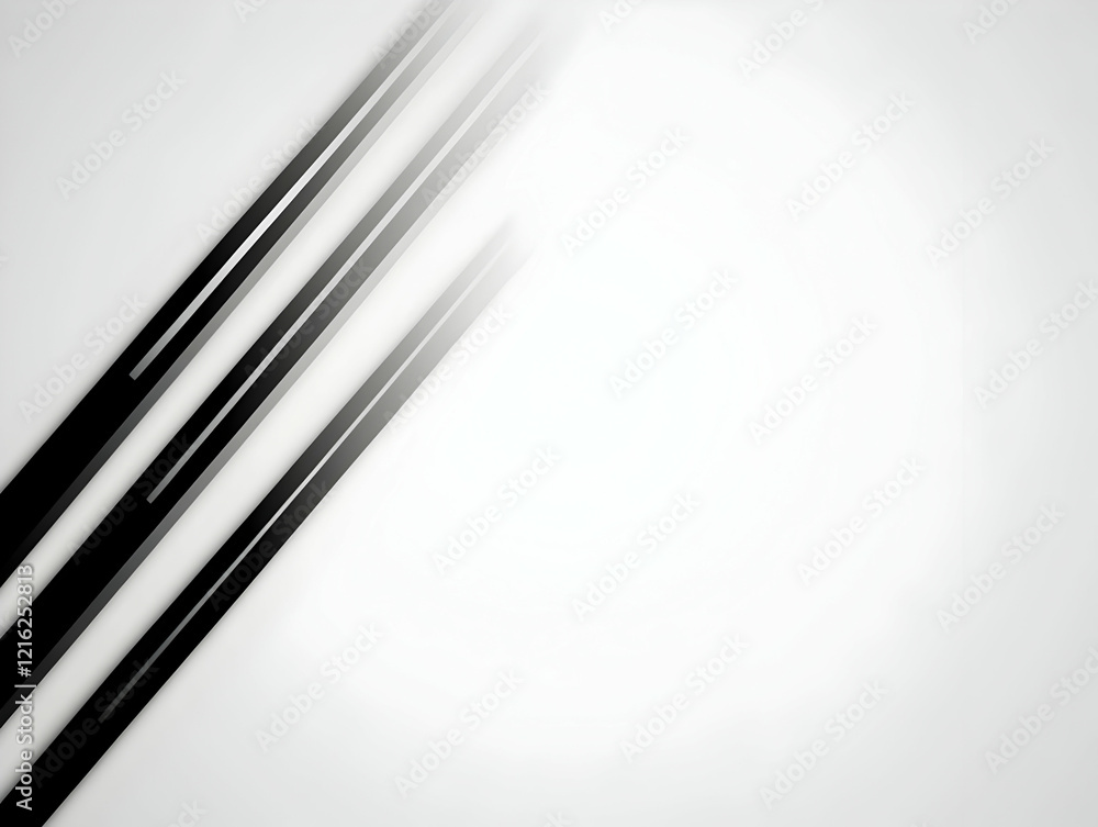 Poster abstract background with diagonal black and gray lines on white background