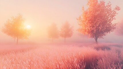 Naklejka premium Majestic sunrise paints the sky with vibrant hues over a tranquil winter landscape