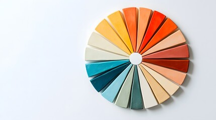 Dynamic clay radial bar chart visualization creative studio digital art bright and colorful environment top-down view informative design concept