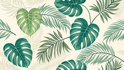Tropical Leaf Pattern: Lush Green Foliage Design