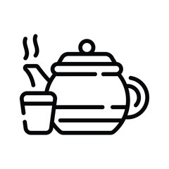 Beautifully designed icon of chinese cultural teapot, trendy editable vector