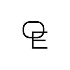 OE monogram logo design letter text name symbol monochrome logotype alphabet character simple logo