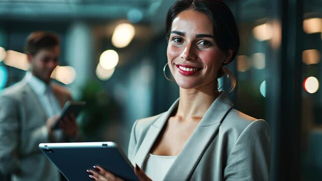 The Confident Businesswoman with Tablet