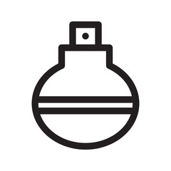 Round perfume bottle with a striped pattern, combining elegance and modern design.