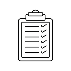Clipboard  line icon with white background vector stock illustration
