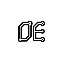 OE monogram logo design letter text name symbol monochrome logotype alphabet character simple logo