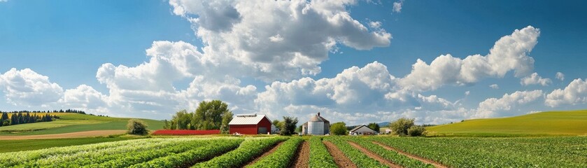 Scenic farm showcasing fresh produce being processed for freezing, preserving nature's bounty for future enjoyment.