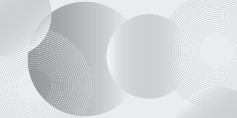 Abstract geometric white background overlapping layers on bright space with line effect decoration. Circle style concept modern graphic design elements for