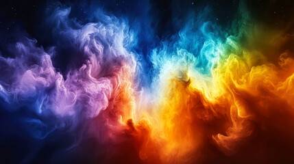 Fototapeta premium Cosmic Dreamscape: A Vibrant Abstract of Surreal Colors and Flowing Energy