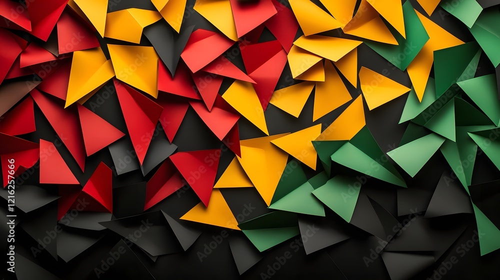 Poster abstract colorful triangular paper pattern design