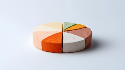 Budget visualization using a layered clay circular chart studio setting infographic design minimalist environment top-down view financial concept