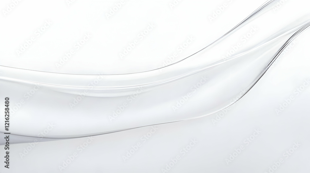 Poster abstract white background with smooth wavy lines flowing gracefully across the frame