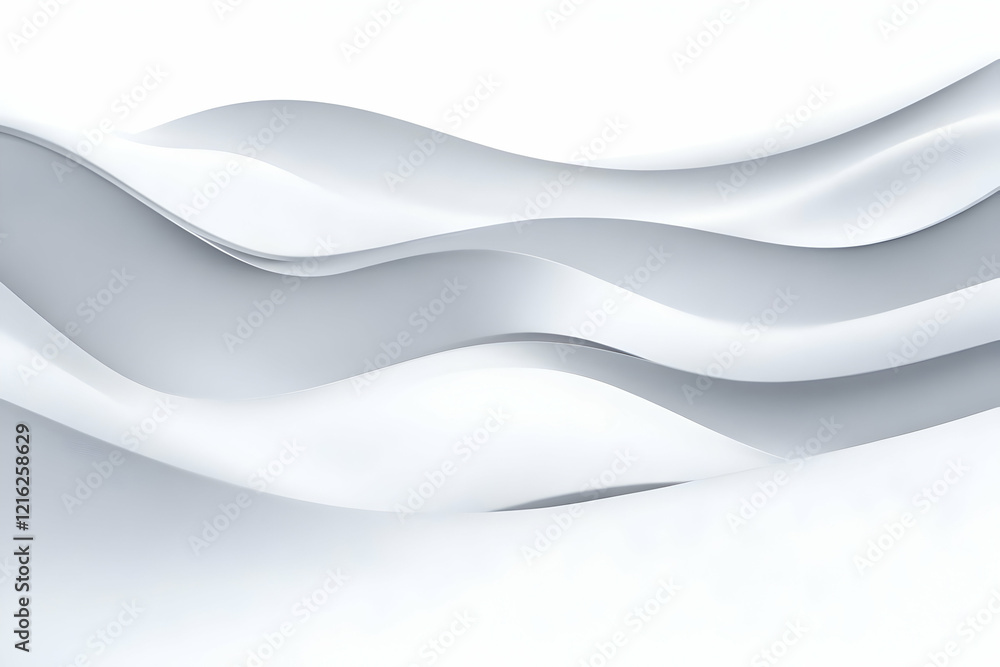 Poster abstract white wavy background creates a sense of flow and movement smoothly and elegantly.