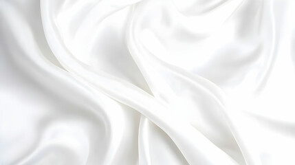 Fototapeta premium Smooth White Silk Fabric Flows and Creates Elegant Drapes Gently