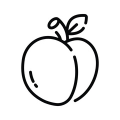 Peach vector design in modern style, healthy food