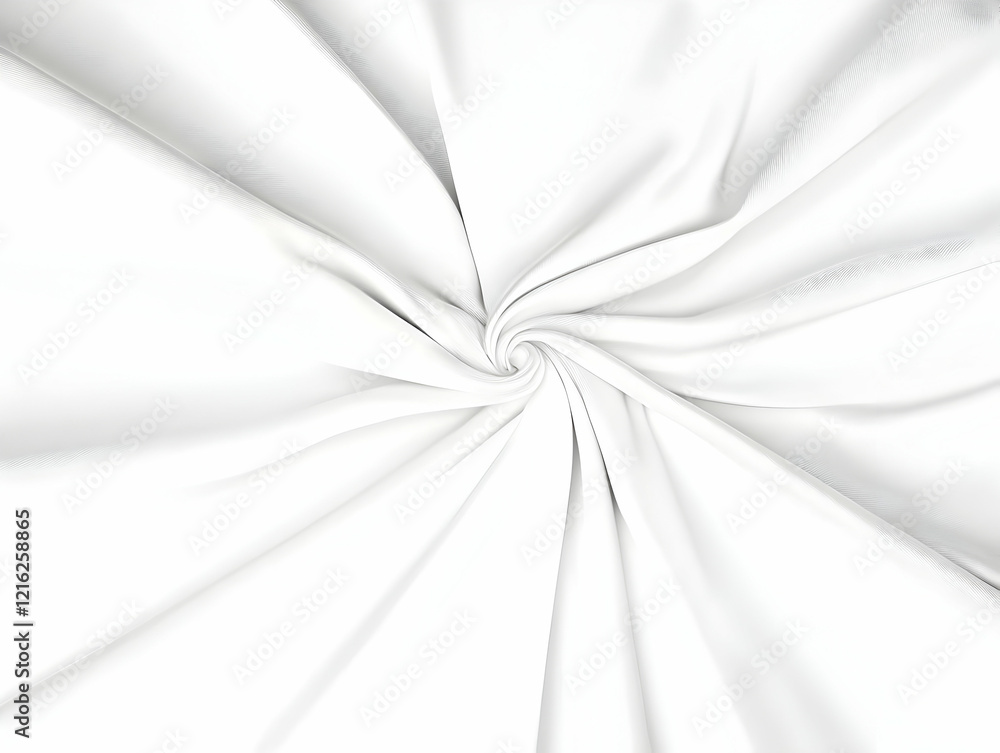 Poster white fabric swirls in a spiral pattern creates an abstract background.