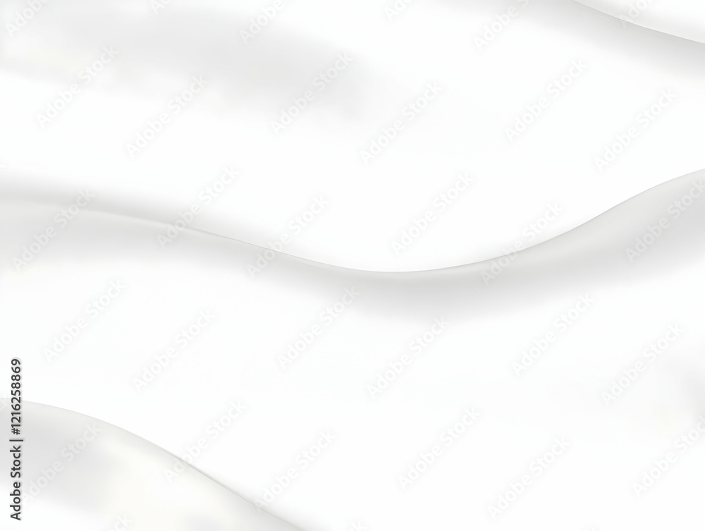Poster white satin fabric flows smoothly and elegantly, creating a luxurious texture with soft folds.
