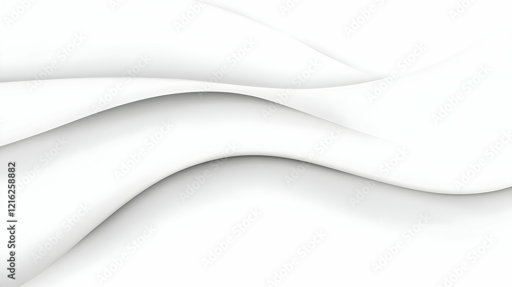 Poster abstract white background with smooth wavy lines creates a sense of flow and movement