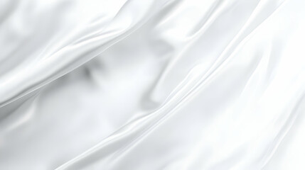 Fototapeta premium White Satin Fabric Flows Smoothly and Elegantly, Creating a Luxurious Background
