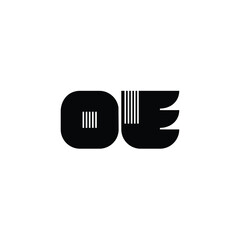 OE monogram logo design letter text name symbol monochrome logotype alphabet character simple logo