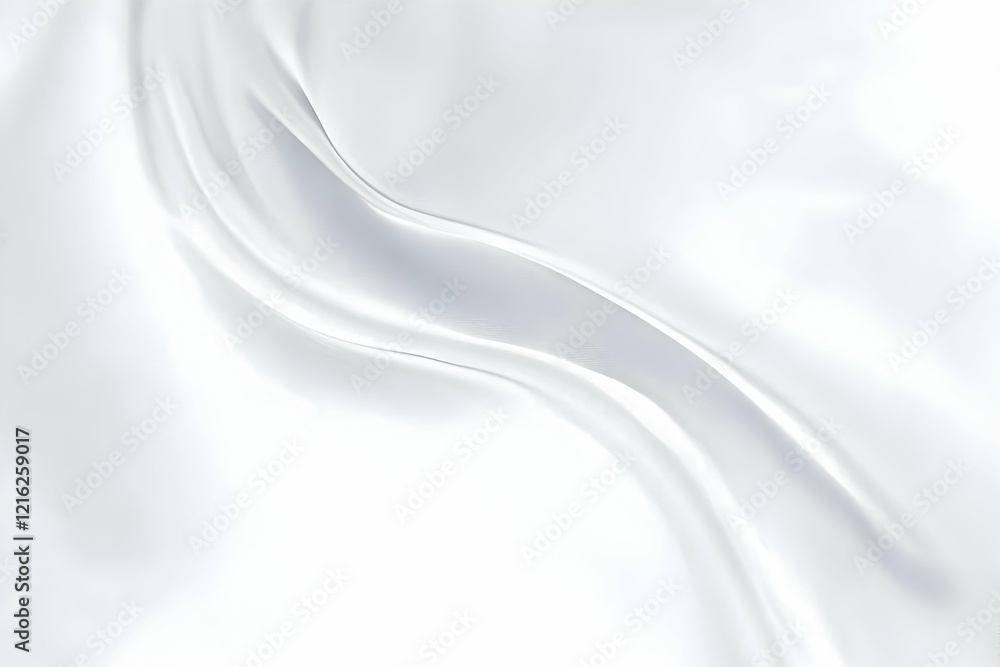 Poster white satin fabric flows smoothly with soft ripples and gentle curves creating a luxurious texture