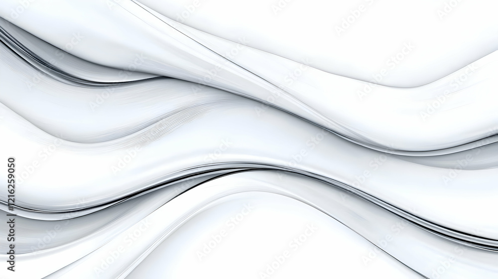 Aufkleber abstract white and gray flowing waves background creates a sense of movement and dynamism.