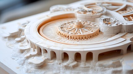 Clay speedometer project model creative studio sculpture display artistic environment close-up view innovative concept