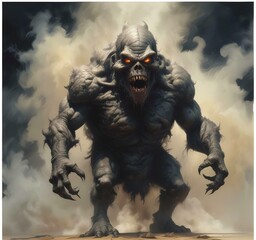 Fototapeta premium Illustration of dusty spooky monster