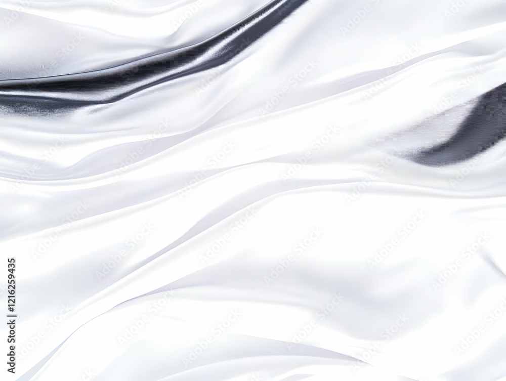 Aufkleber white silk fabric flows and drapes elegantly, creating a luxurious texture and soft folds.