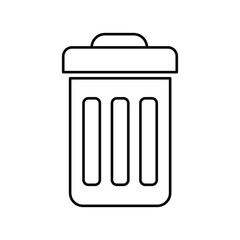 Dustbin line icon with white background vector stock illustration