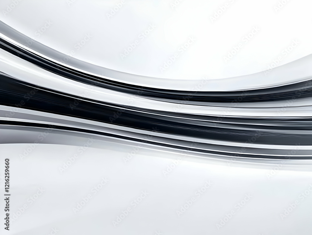 Poster abstract background creates smooth curves and lines in grayscale with minimalist elegance