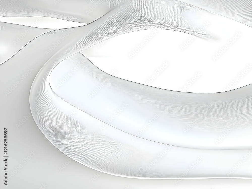 Poster abstract white flowing fabric creates an elegant and smooth design with gentle curves