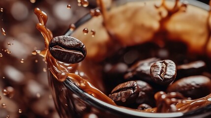 Coffee all in a cup, splashy coffee