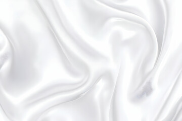 Naklejka premium White Satin Fabric Flows Smoothly, Creating Elegant Drapes and Soft Folds for a Luxurious Backdrop