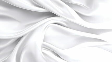 Obraz premium Flowing White Satin Fabric Creates Elegant Waves and Folds Gracefully