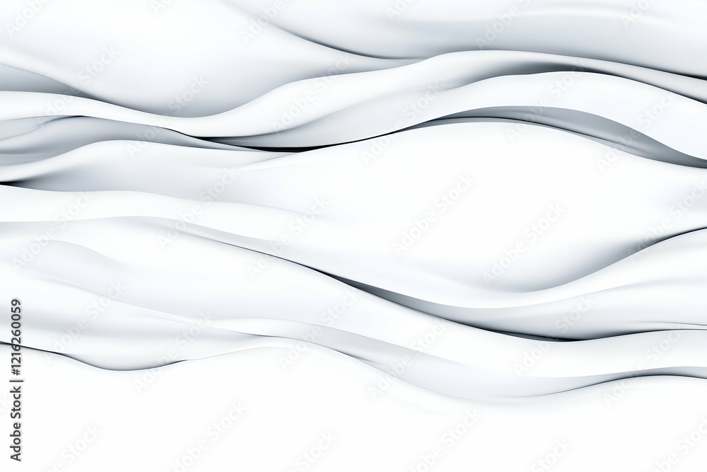 Poster abstract white flowing fabric creates a smooth and elegant background design