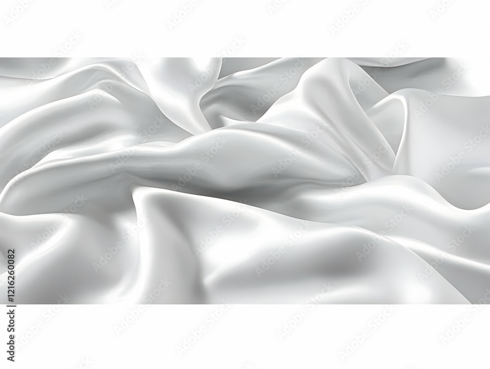 Poster white satin fabric flows gently creating an elegant drape background for designs