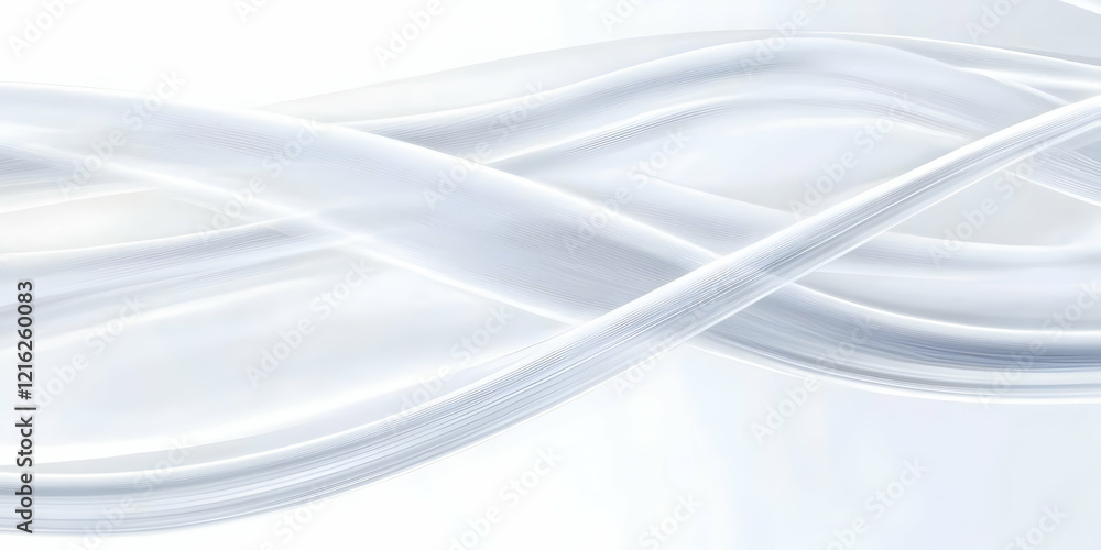 Poster abstract white flowing lines create a smooth and elegant design on a white background